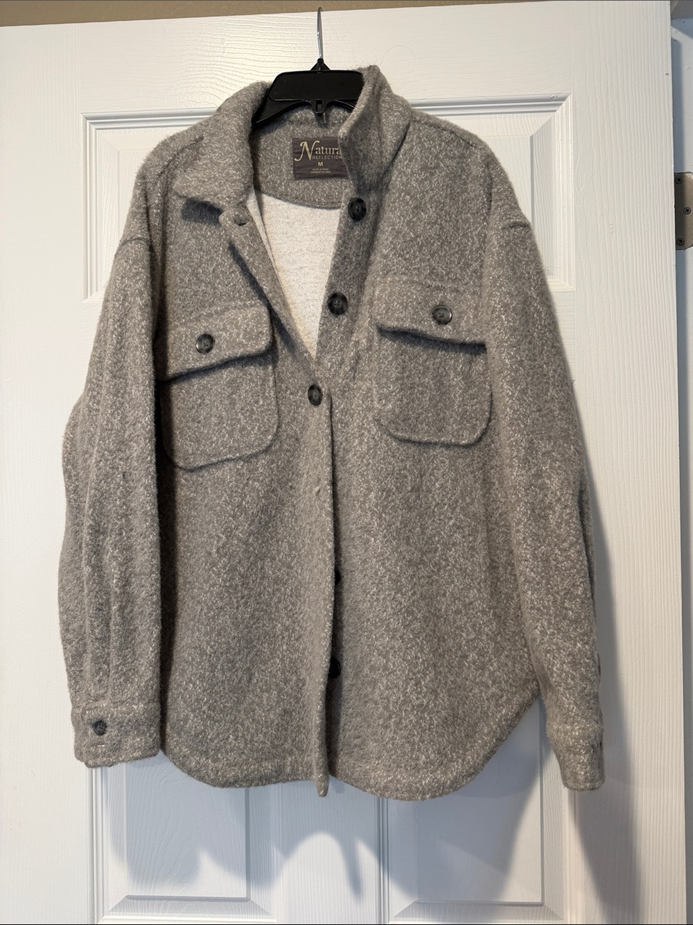 Natural Reflections Dove Gray Button-Up Shacket